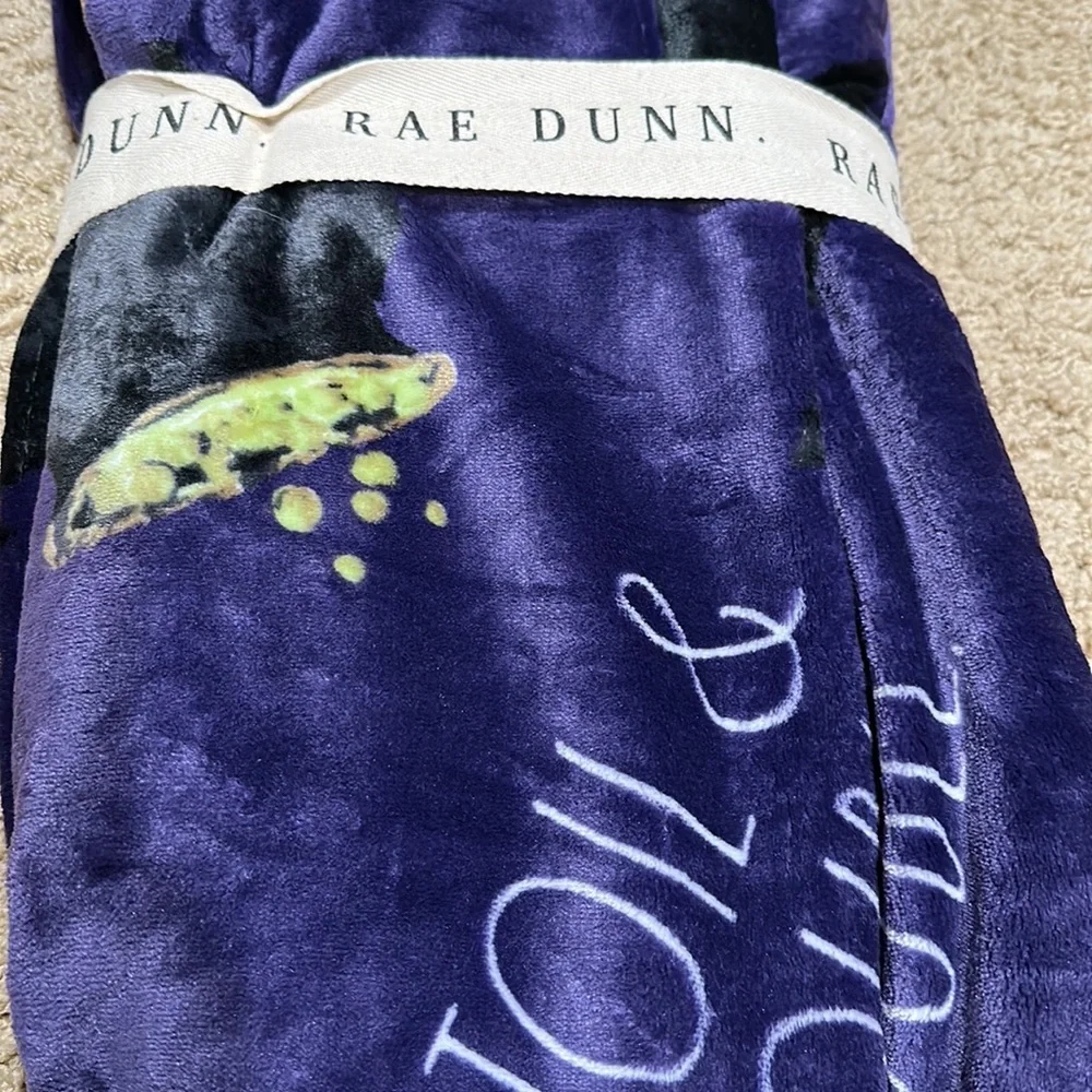 NWT Rae Dunn Halloween Toil and Trouble plush throw